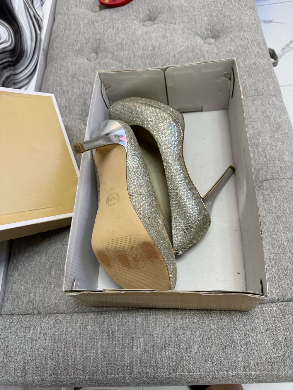 Michael Kors Silver Glitter High Heel Pumps